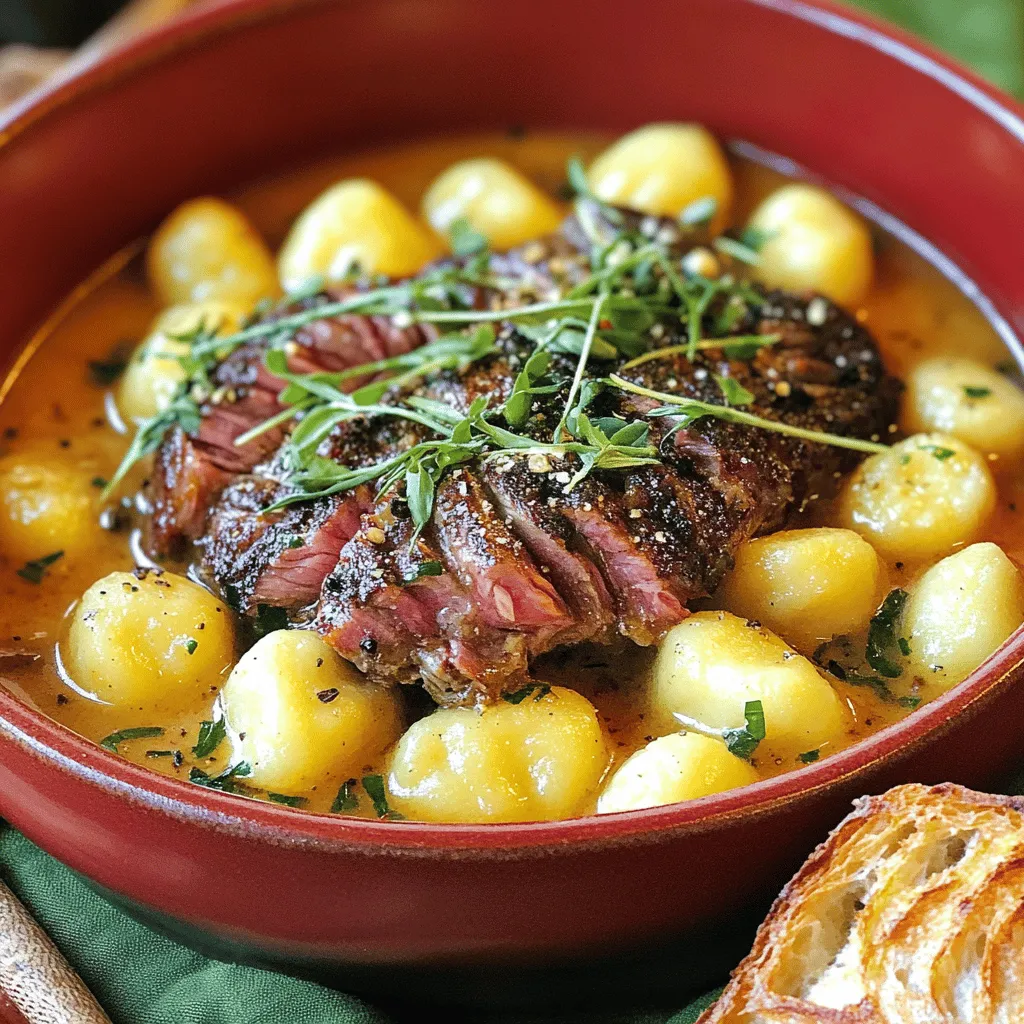 Um einen köstlichen Kartoffel-Gnocchi-Rindfleisch-Eintopf zuzubereiten, benötigen Sie einige einfache Zutaten. Die Hauptzutaten sind 500 g Rindfleisch, 400 g Kartoffelgnocchi, Zwiebeln, Karotten, Sellerie, Knoblauch, Rinderbrühe, gehackte Tomaten, Tomatenmark und Gewürze. Diese Zutaten ergeben einen geschmackvollen Eintopf.